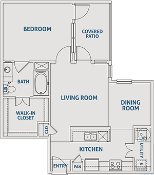 One Bedroom / One Bath - 807 Sq. Ft.*