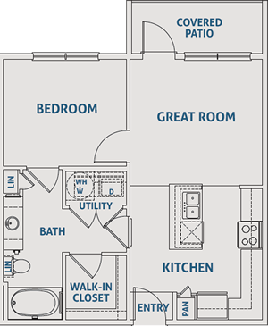 One Bedroom / One Bath - 638 Sq. Ft.*